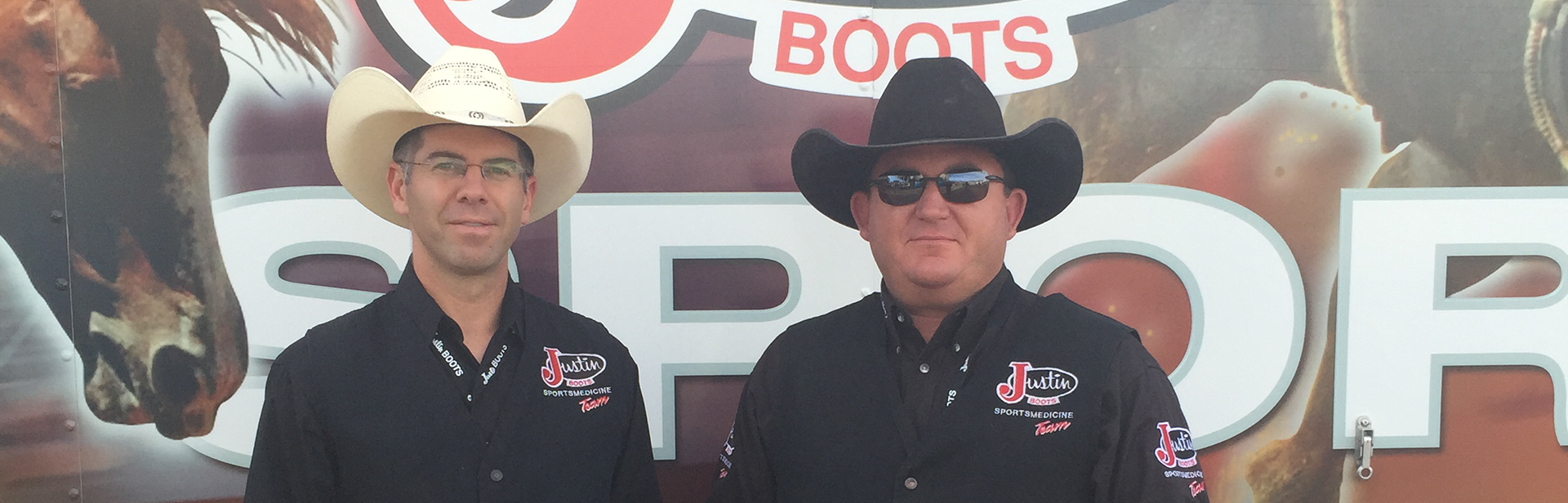 Drs. Dolan and Keickbusch at the Reno rodeo working with Justin Sports Medicine Team 