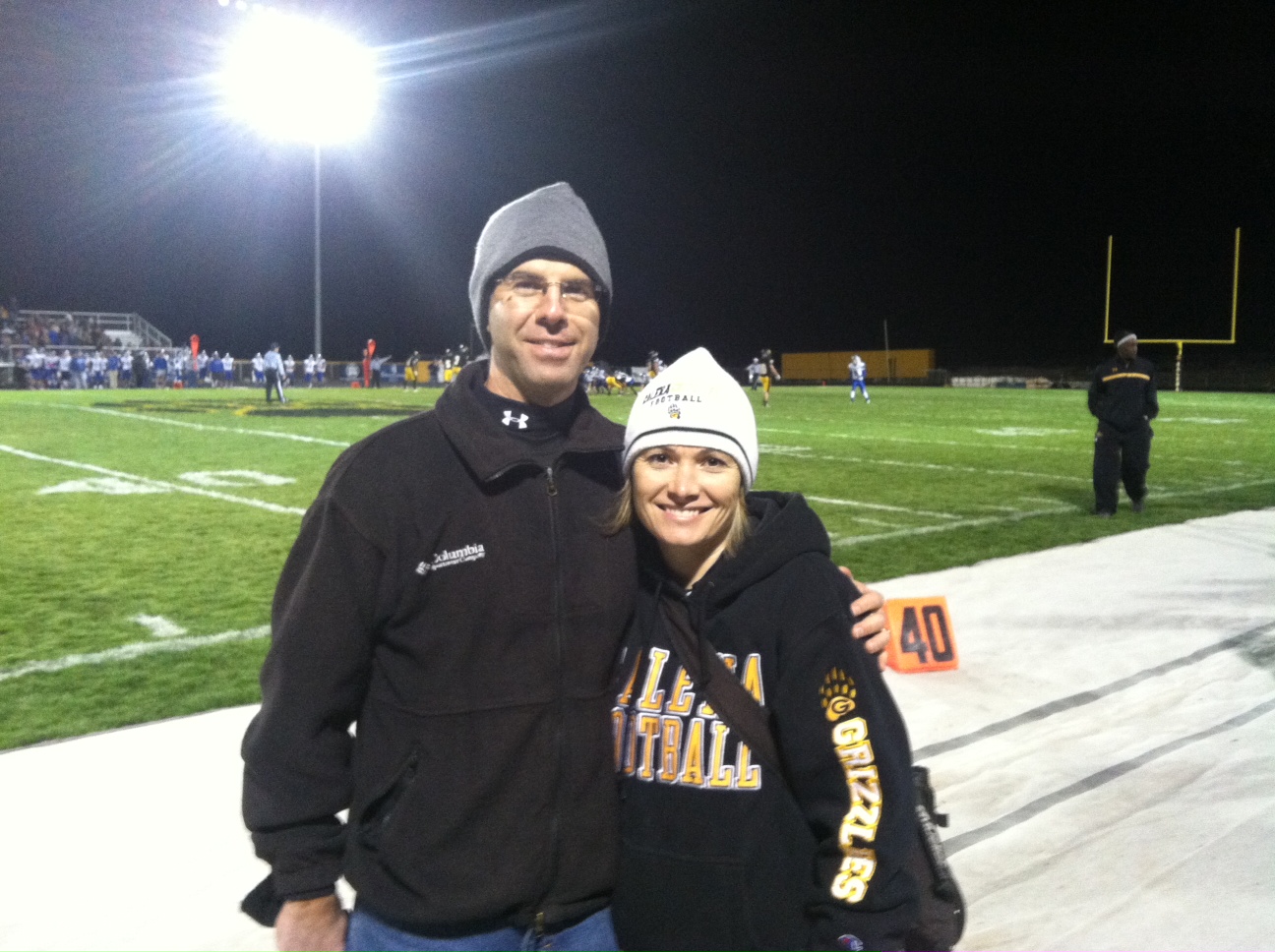 Dr. Dolan on the Galena Grizzly sidelines