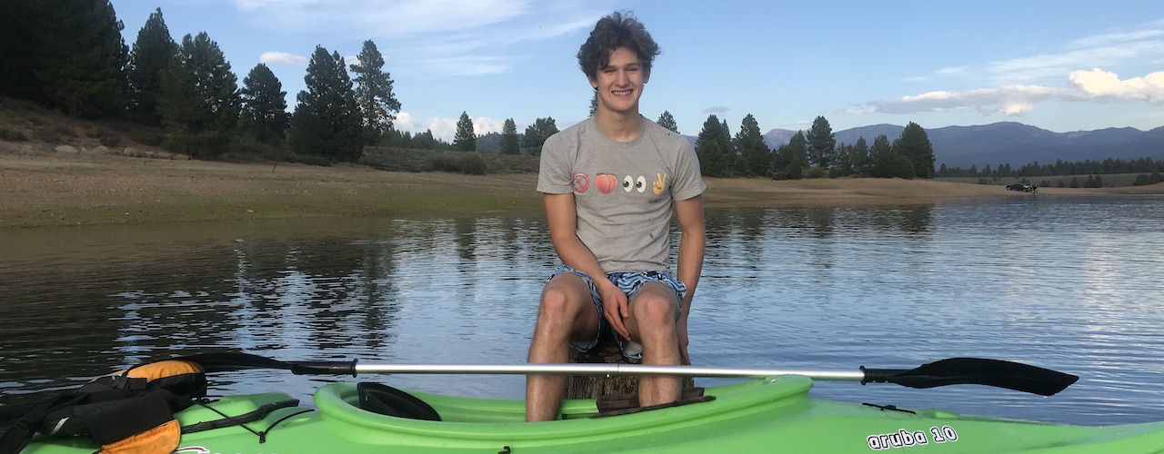 Teenager in a kayak