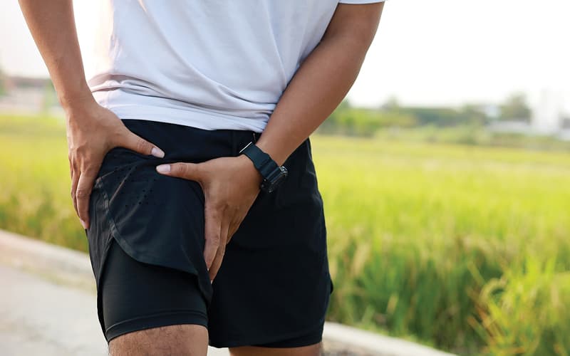 Man with thigh pain
