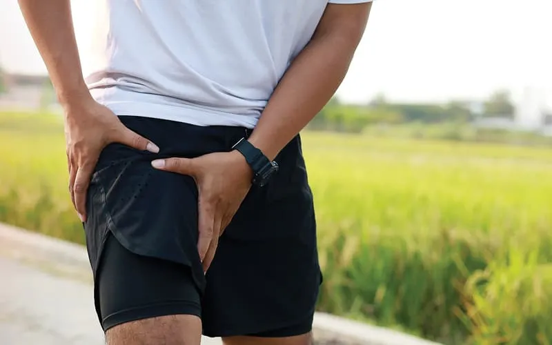 Man with thigh pain