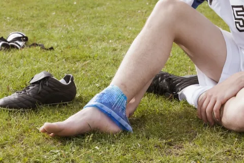 athlete with ankle sprain