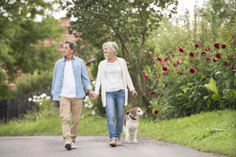 older couple walking