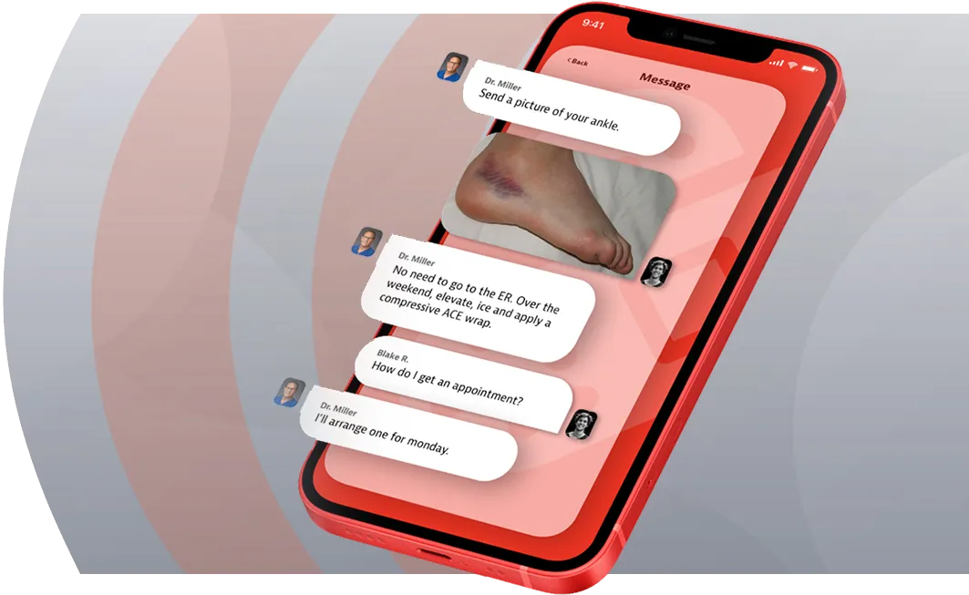 Graphic of phone being used for appointment call