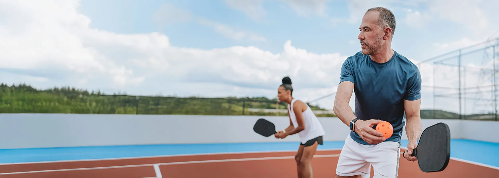 man playing pickleball